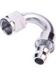 Aeroflow 400 Series Push Lock 150 Degree Hose End -12AN Silver