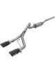 AFE Rebel Series CB 2.5in Dual Centre Exit SS Exhaust w/ Black Tips