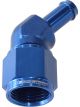 Aeroflow 45 Degree Hose Barb 3/8 Inch to -8AN Blue