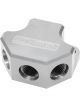Aeroflow Billet 4 Port Y-Block - 3 x -8, 1 x -10AN Ports Silver