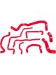 Mishimoto 99-05 For Volkswagen Golf 1.8T Red Silicone Hose Kit