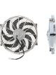 Aeroflow 14 Inch Chrome Electric Thermo Fan Curved Blades