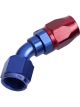 Aeroflow 5000 Series Cutter Swivel 45 Degree Hose End -4AN Blue/Red