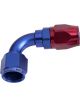 Aeroflow 500 Series Cutter Swivel 90 Degree Hose End -12AN Blue/Red