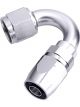Aeroflow 500 Series Cutter Swivel 150 Degree Hose End -6AN Silver