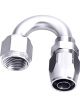 Aeroflow 500 Series Cutter Swivel 180 Degree Hose End -4AN Silver