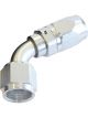 Aeroflow 500 Series Cutter Swivel 60 Degree Hose End -4AN Silver