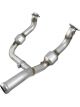 AFE Twisted Steel 3-3.5in 304SS Street Series Y Pipe w/ Cats For 2…