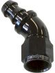 Aeroflow Full Flow Push Lock 45 Degree Hose End -6AN Black