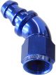 Aeroflow Full Flow Push Lock 45 Degree Hose End -10AN Blue