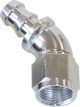 Aeroflow Full Flow Push Lock 45 Degree Hose End -10AN Silver