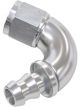 Aeroflow Full Flow Push Lock 120 Degree Hose End -6AN Silver