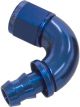 Aeroflow Full Flow Push Lock 120 Degree Hose End -12AN Blue