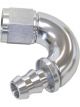 Aeroflow Full Flow Push Lock 150 Degree Hose End -6AN Silver