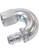 Aeroflow 510 Tight Radius Push Lock 180 Degree Hose End -10AN Silver