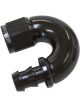 Aeroflow Full Flow Push Lock 180 Degree Hose End -12AN Black