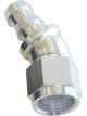 Aeroflow Full Flow Push Lock 30 Degree Hose End -4AN Silver