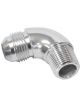 Aeroflow 90 Degree 1 Inch NPT to -16AN Full Flow Adapter Silver