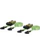 Curt 16ft Lime Green Cargo Straps w/S-Hooks 1100lbs Pack of 2