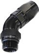 Aeroflow 45 Degree Male ORB Swivel Hose End -6 ORB to -6AN Black  AF544-06-06BLK
