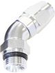 Aeroflow 45 Degree Male ORB Swivel Hose End -6 ORB to -8AN Silver