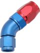 Aeroflow Cutter 45 Degree Stepped Hose End -6AN to -8 Blue/Red