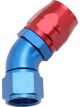 Aeroflow Cutter 45 Degree Stepped Hose End -12AN to -16 Blue/Red