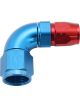 Aeroflow Cutter 90 Degree Stepped Hose End -8AN to -6 Blue/Red
