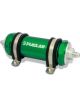 Fuelab 828 In-Line Fuel Filter Long -6AN In/Out 10 Micron Fabric Green