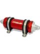 Fuelab 828 In-Line Fuel Filter Long -6AN In/Out 40 Micron Stainless Re…