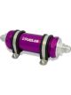 Fuelab 828 In-Line Fuel Filter Long -6AN In/Out 100 Micron Stainless P…
