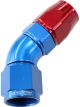 Aeroflow 570 One-Piece Full Flow 45 Degree Hose End -6AN Blue/Red