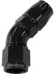Aeroflow 570 One-Piece Full Flow 45 Degree Hose End -6AN Black