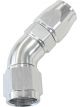 Aeroflow 570 One-Piece Full Flow 45 Degree Hose End -10AN Silver