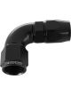 Aeroflow 570 One-Piece Full Flow 90 Degree Hose End -3AN Black