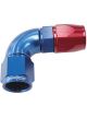 Aeroflow 570 One-Piece Full Flow 90 Degree Hose End -6AN Blue/Red