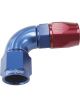 Aeroflow 570 One-Piece Full Flow 90 Degree Hose End -20AN Blue/Red