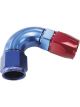 Aeroflow 570 One-Piece Full Flow 120 Degree Hose End -6AN Blue/Red