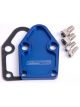 Aeroflow Billet Fuel Pump Block-Off Plate Blue For SB Chevy