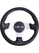 NRG Carbon Fiber Steering Wheel 350mm Silver Frame Blk Stitching w/…