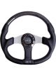 NRG Carbon Fiber Steering Wheel 350mm Silver Oval Shape w/Leather T…