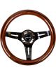 NRG Classic Wood Grain Steering Wheel 310mm Dark Wood & Black Lin…