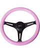 NRG Classic Wood Grain Steering Wheel 350mm Solid Pink Painted Gri
