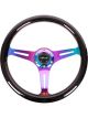 NRG Classic Wood Grain Steering Wheel 350mm Black Paint Grip w/Neo…