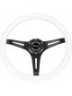 NRG Classic Wood Grain Steering Wheel 350mm White Paint Grip w/Bla…