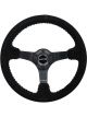 NRG Reinforced Steering Wheel 350mm / 3in. Deep Blk Suede/Silve…