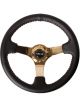NRG Reinforced Steering Wheel 350mm / 3in. Deep Blk Leather/Red BBal…