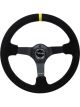 NRG Reinforced Steering Wheel 350mm / 3in. Deep Blk Suede/X-Stit…
