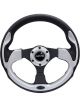 NRG Reinforced Steering Wheel 320mm Blk w/Silver Trim & 5mm 3-Spoke