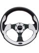 NRG Reinforced Steering Wheel 320mm Blk w/White Trim & 4mm 3-Spoke